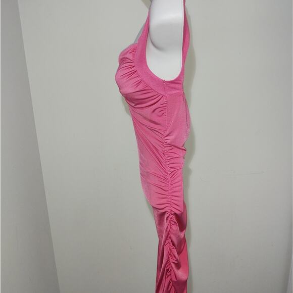 Y2K Pink Ruched Bodycon Dress – Shelly - Size M - Picture 4 of 5